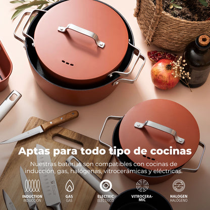 Cacerola  28x12.5cm Aluminio Forjado Ind C/tapa Agros