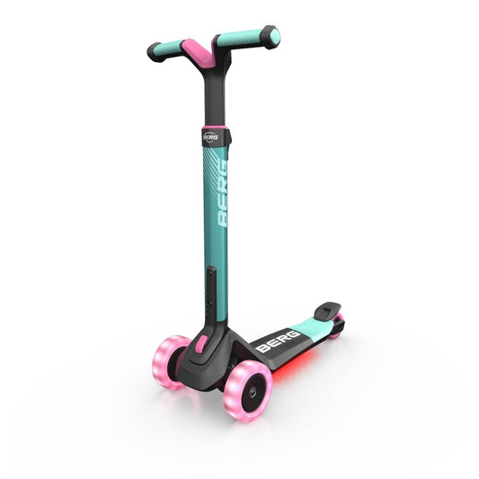 Patinete Berg Nexo Plegable Con Luces Led En Plataforma Menta.