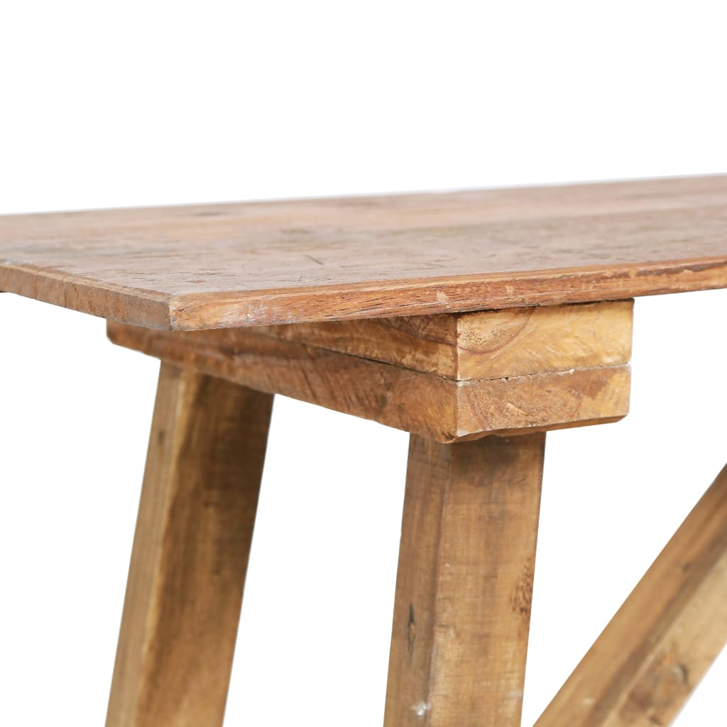 Mesa Consola De Madera Reciclada Mixta 130x40x80 Cm_3