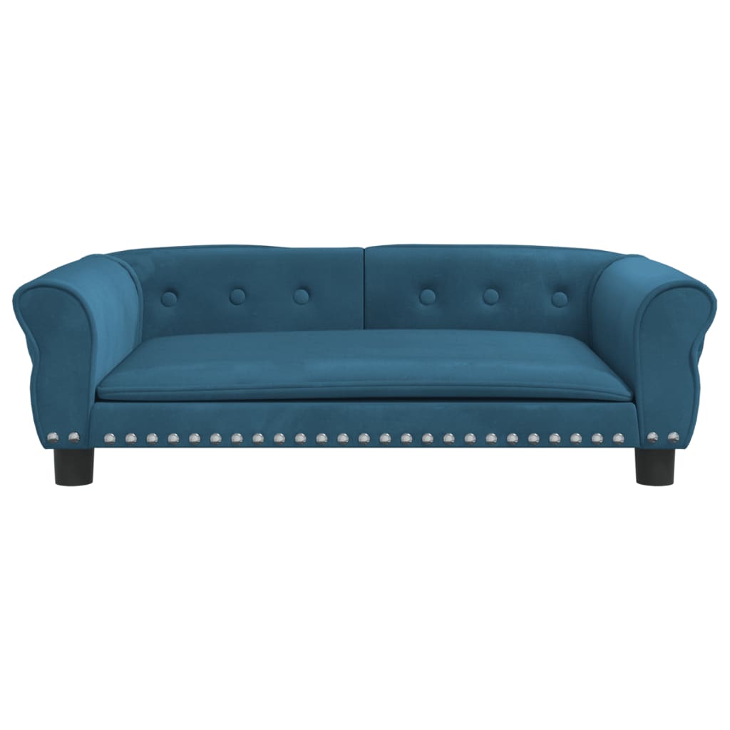 Cama Para Perros De Terciopelo Azul 95x55x30 Cm / Vetonek_2