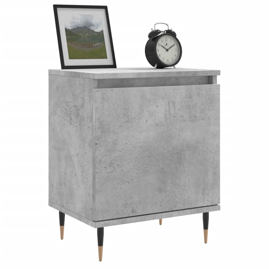 Mesitas De Noche 2 Uds Madera Gris Hormigón 40x30x50 Cm_1