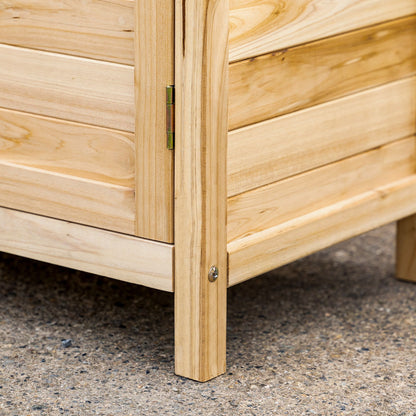 Outsunny Armario De Jardín De Madera Con 2 Puertas Estante 83x40x92 Cm Natural_3
