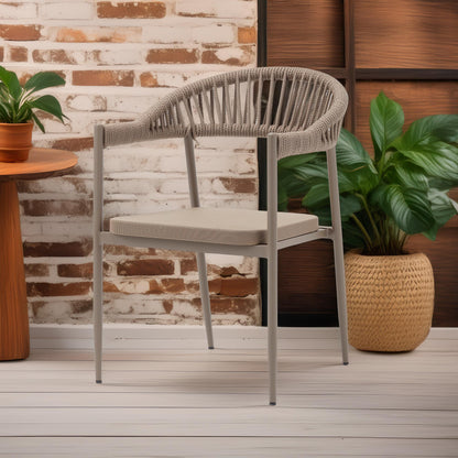 Silla De Exterior Adel Capuchino - Aluminio Inoxidable Con Cuerda Trenzada 60x80x105cm - Well Home_2