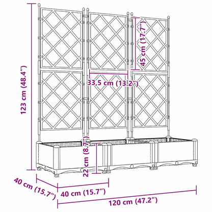 Vidaxl Maceta De Jardín Con Enrejado 3 Pcs Gris Claro_2