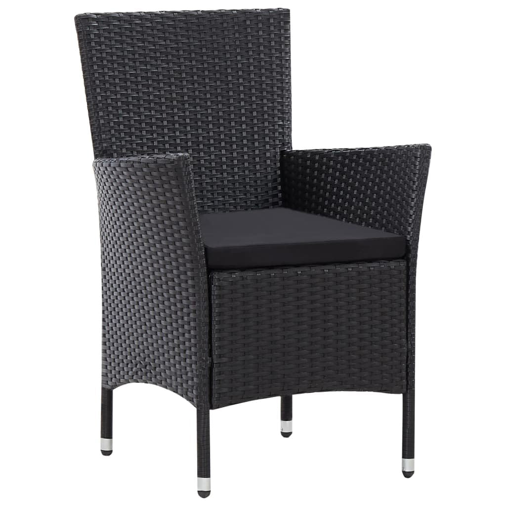 Vidaxl Juego De Comedor De Jardín 9 Piezas Ratán Sintético Negro_4