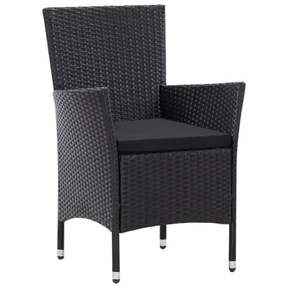 Vidaxl Juego De Comedor De Jardín 9 Piezas Ratán Sintético Negro_4