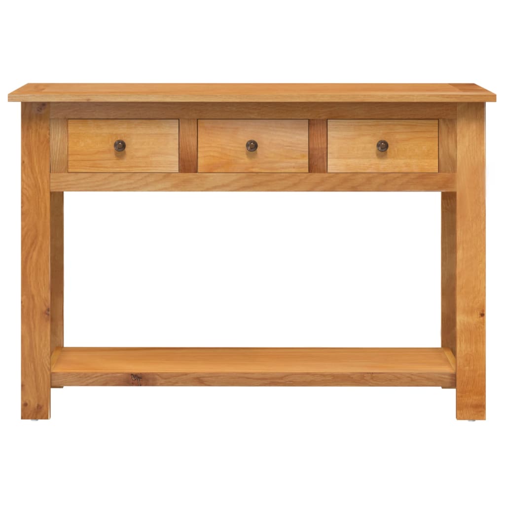 Mesa Consola De Madera Maciza De Roble 110x35x75 Cm_0