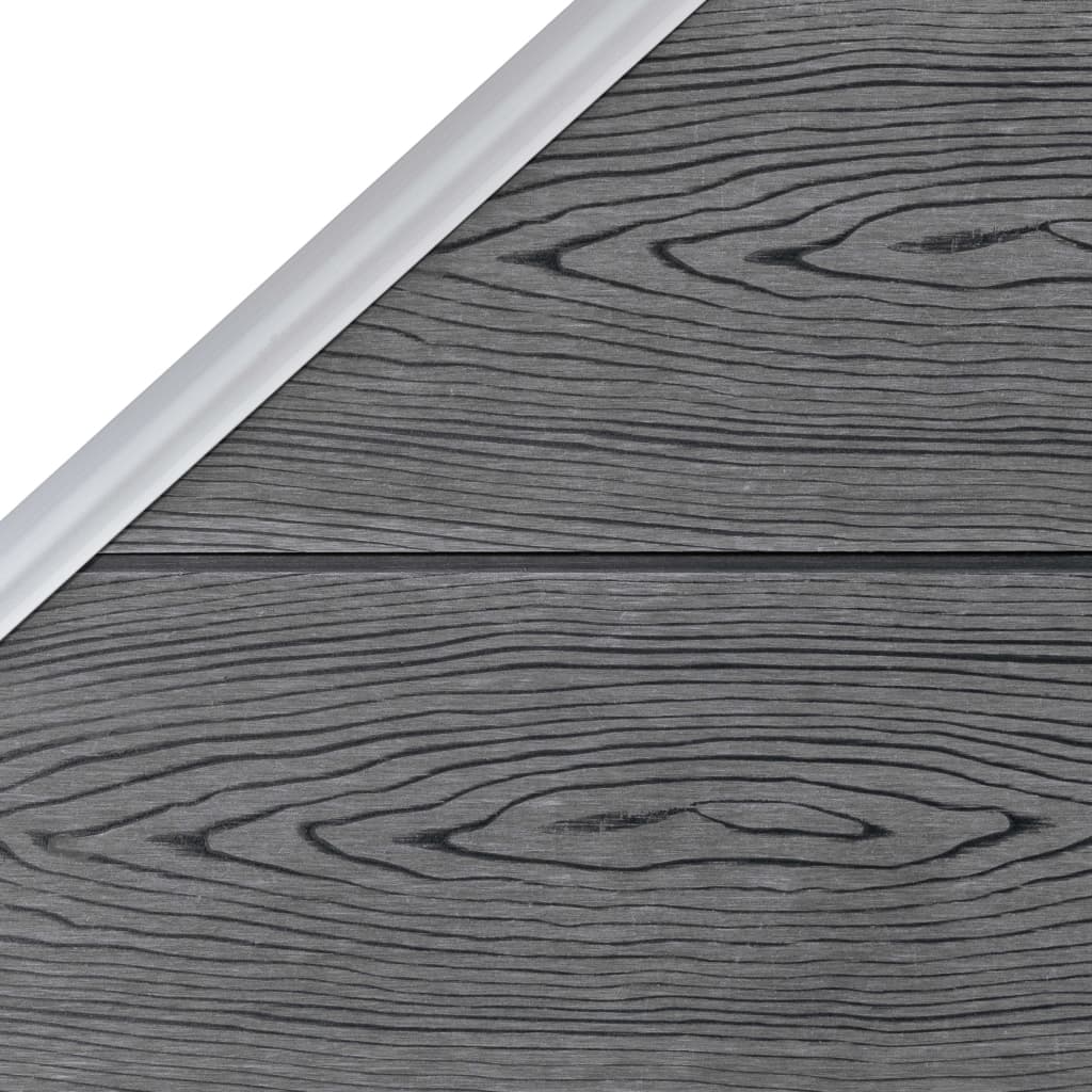 Set De Valla 1 Cuadrada + 1 Oblicua Wpc Gris 273x186 Cm / Vetonek_2