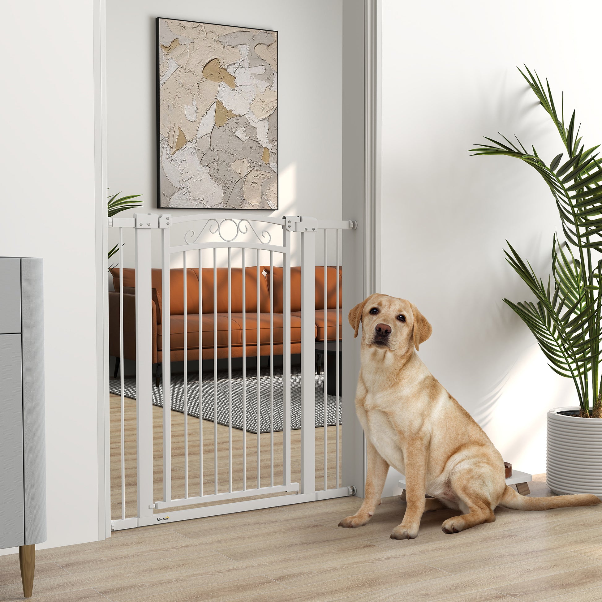 Pawhut Barrera Para Perros Con Cierre Automático_1