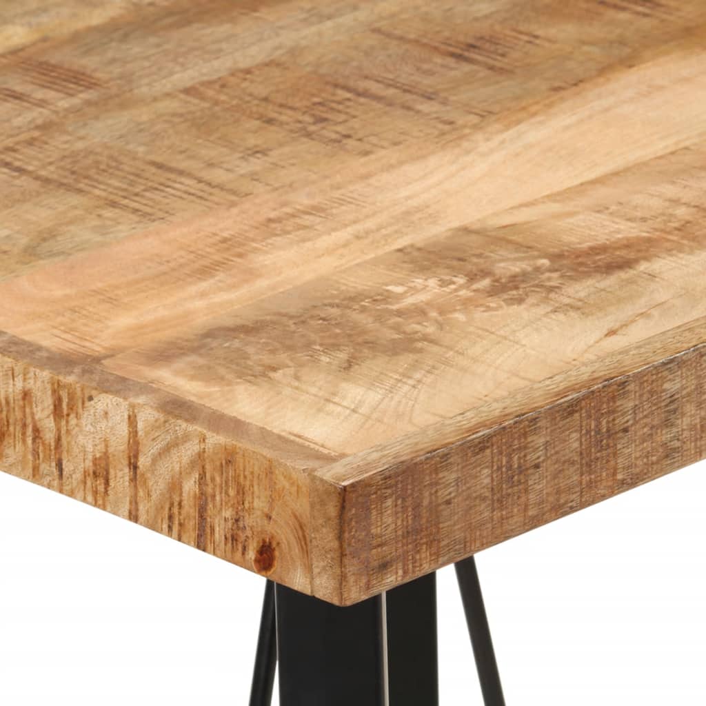 Mesa Alta De Hierro Y Madera Maciza De Mango 55x55x107 Cm_3