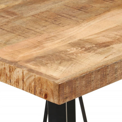 Mesa Alta De Hierro Y Madera Maciza De Mango 55x55x107 Cm_3