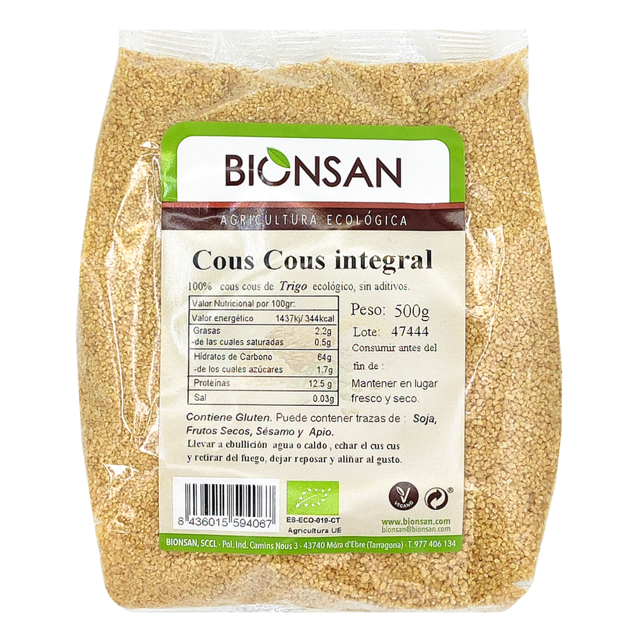 Cous Cous De Trigo Integral Eco Bionsan 500gr_0
