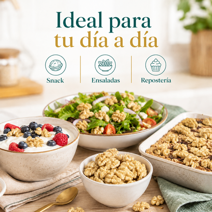 Mitades De Nuez Doradas Premium - Envasadas Al Vacío - 600g | Fruto Seco Ecológico Premium, Snack Vegano Natural_4