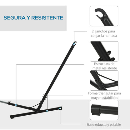 Outsunny Soporte Para Hamaca Jardín Ajustable Estructura De Metal_3
