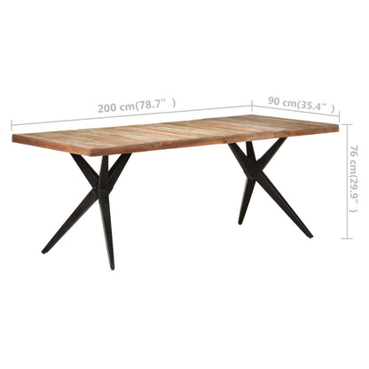 Mesa De Comedor De Madera Maciza Reciclada 200x90x76 Cm_4