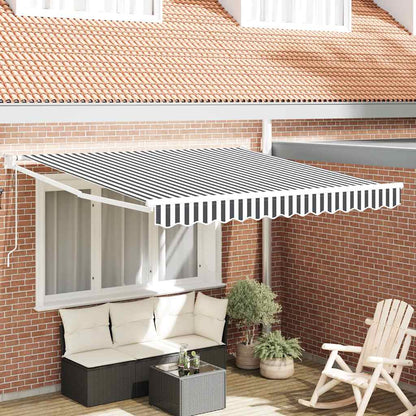 Toldo Retráctil Aluminio Y Tela Gris Antracita Y Blanco 3x2,5 M_1