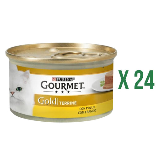 Pack 24 x GOURMET GOLD Tarrina Pollo Comida húmeda 85 g