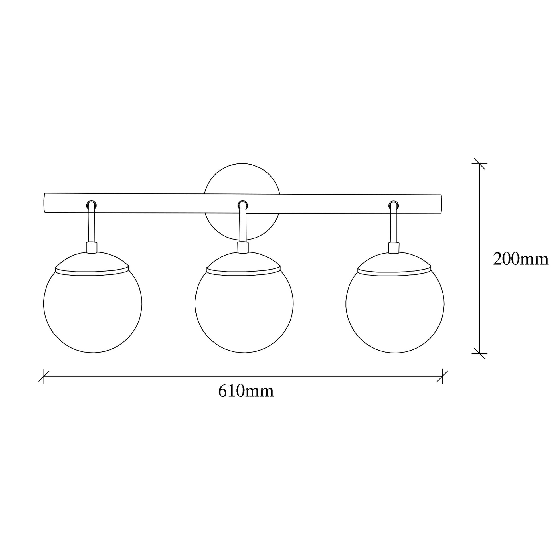 Aplique De Pared, Metal , Negro, 61x28x20, Casquillo 3 X E 27 Max 40 W_1