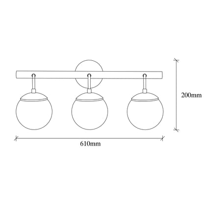 Aplique De Pared, Metal , Negro, 61x28x20, Casquillo 3 X E 27 Max 40 W_1