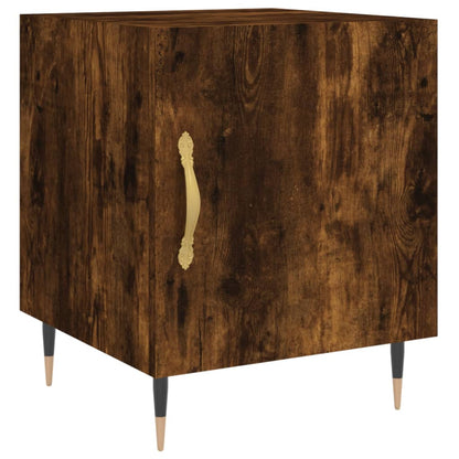 Mesita De Noche Madera De Ingeniería Roble Ahumado 40x40x50 Cm_0