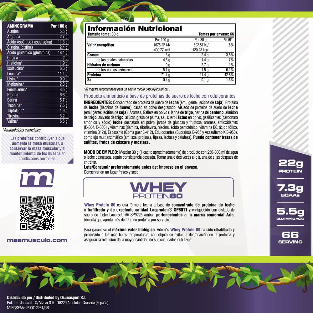 Whey Protein80 - 2 Kg - Jurassic Choc - Aumenta La Masa Muscular - Masmusculo_5