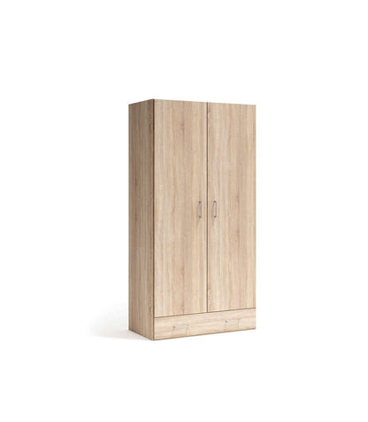 Armario 2 Puertas Abatibles Y 1 Cajón Acabado Roble Cambrian, 197cm(alto) 99cm(ancho) 51c_0