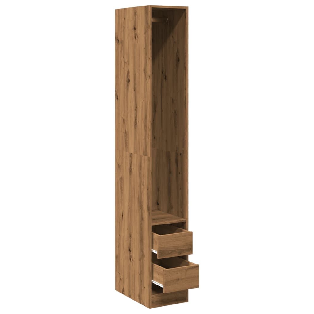 Armario De Madera De Ingeniería Roble Artesanal 30x50x200 Cm_4