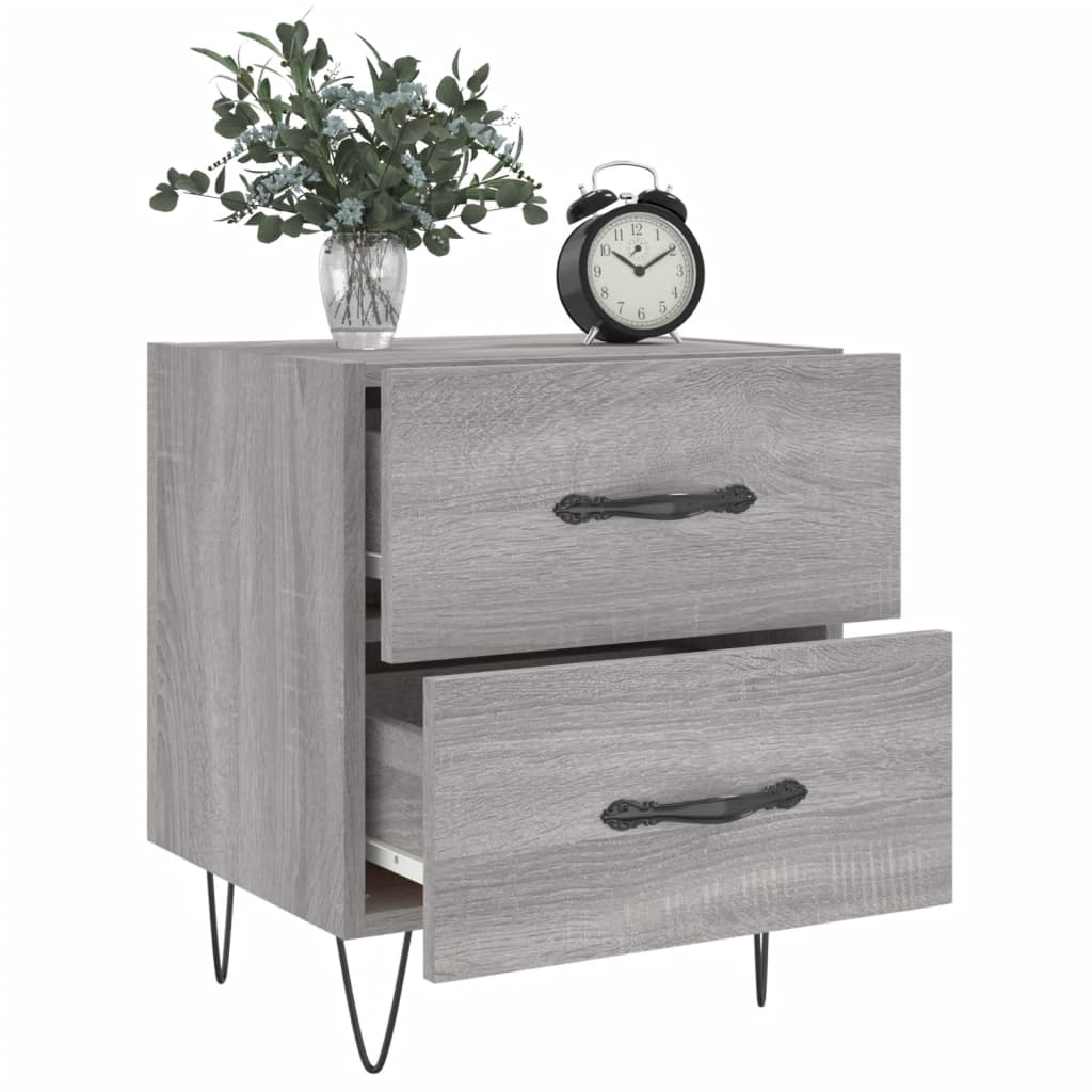 Mesitas Noche 2 Uds Madera Ingeniería Gris Sonoma 40x35x47,5 Cm_1
