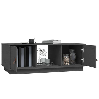 Mesa De Centro De Madera Maciza De Pino Gris 100x50x35 Cm_3