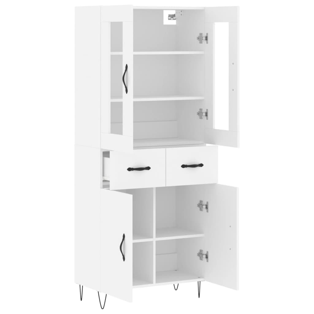Aparador Alto Madera Contrachapada Blanco 69,5x34x180 Cm_3