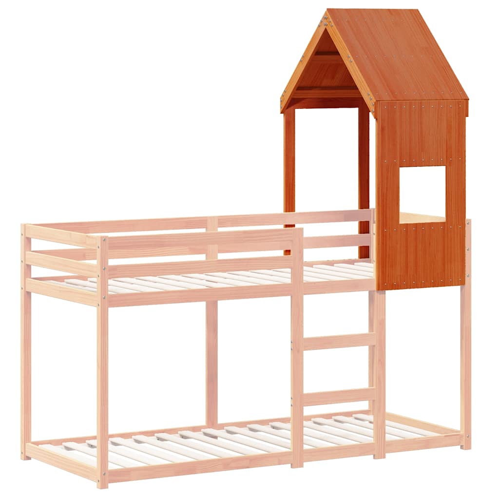Techo De Cama Infantil Madera Maciza Pino Marrón 55x99x139,5 Cm_2