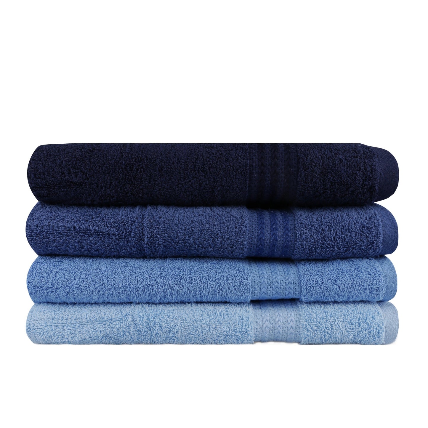 Juego De Toallas De Baño (4 Piezas) Azul Oscuro, Azul Y Azul Claro_1