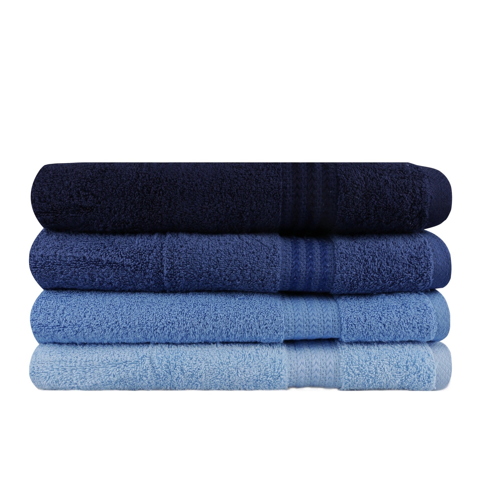 Juego De Toallas De Baño (4 Piezas) Azul Oscuro, Azul Y Azul Claro_1