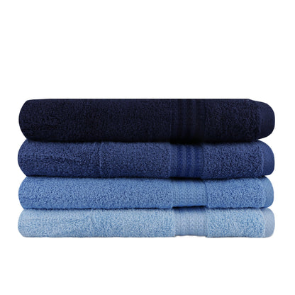 Juego De Toallas De Baño (4 Piezas) Azul Oscuro, Azul Y Azul Claro_1