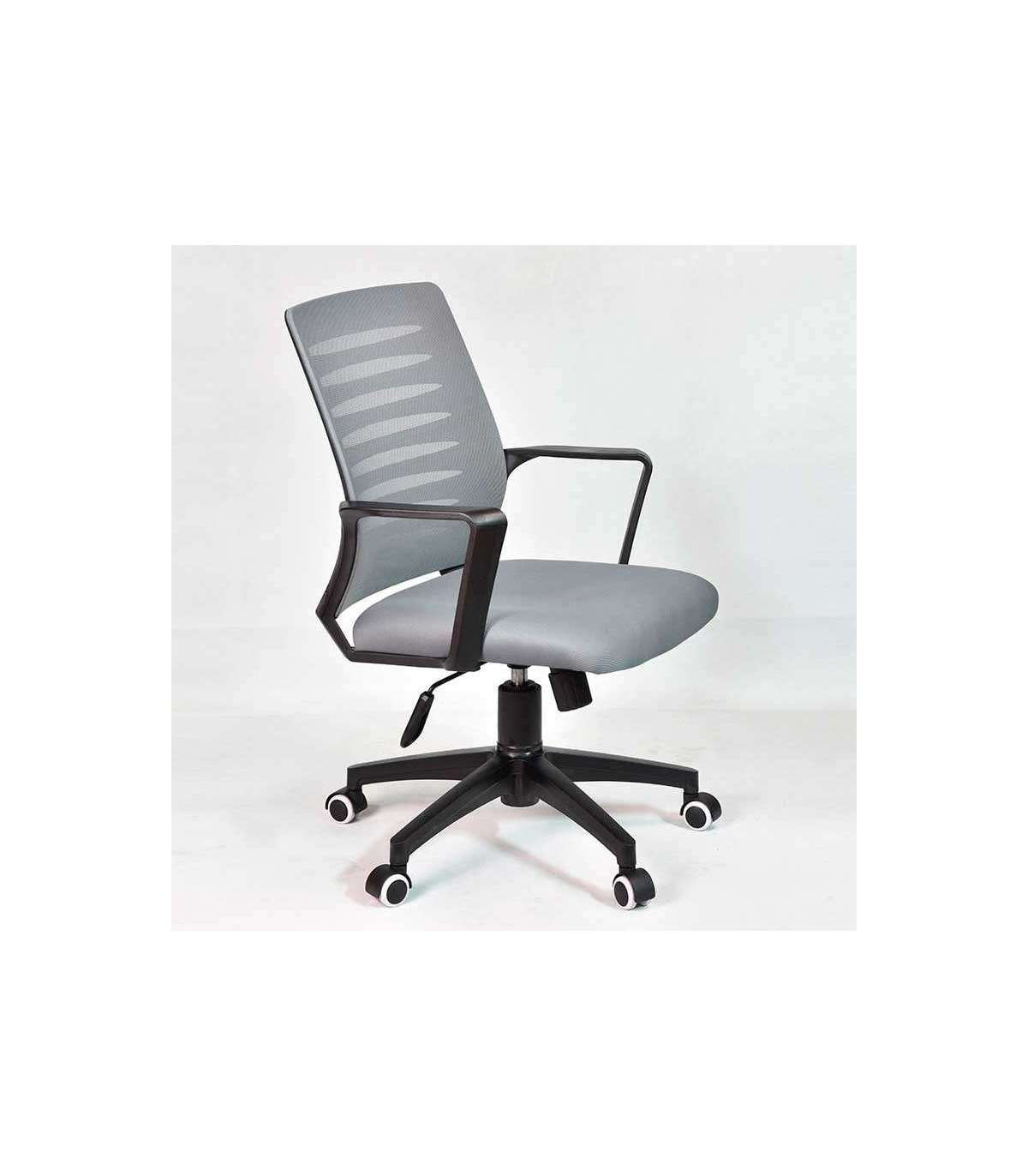 Silla Despacho De Diseño Moderno Giratoria Elevable Acabado Gris, 58cm(ancho) 89/99cm(altura) 64cm(fondo)_5