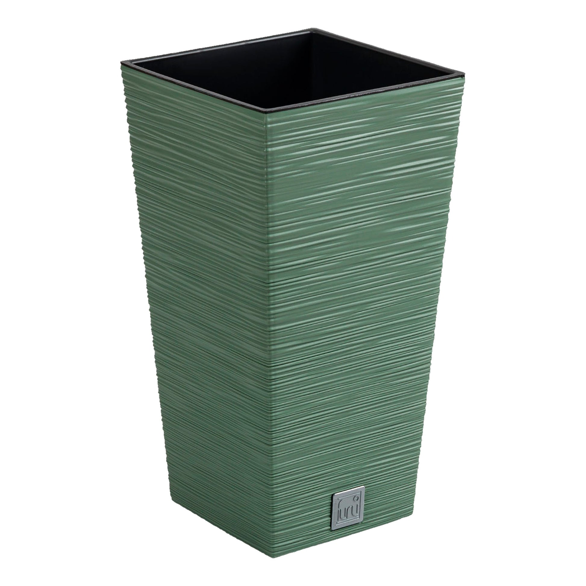 Macetero Color Verde Tierra, Con Depósito, Colección Furu, De 29,5 X 29,5 X 55 Cm, Capacidad De 14 L._0