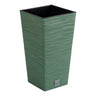 Macetero Color Verde Tierra, Con Depósito, Colección Furu, De 29,5 X 29,5 X 55 Cm, Capacidad De 14 L.