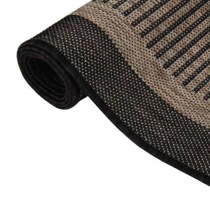 Alfombra De Exterior De Tejido Plano Marrón Oscuro 200x280 Cm_2