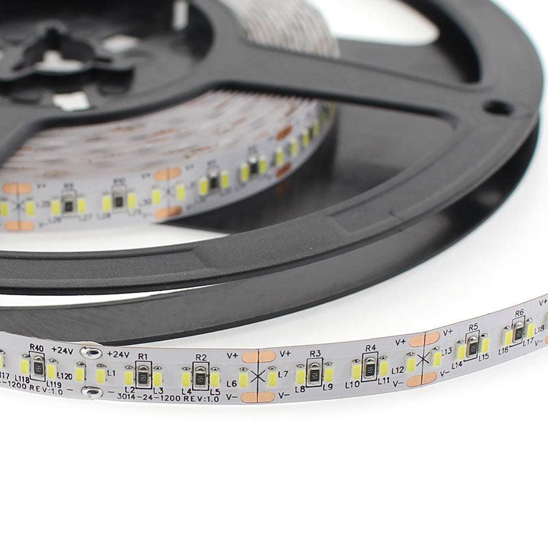 Tira Led Epistar Monocolor Smd3014, Dc24v, 5m (240 Led/m),120w, Ip20, Blanco Cálido_4