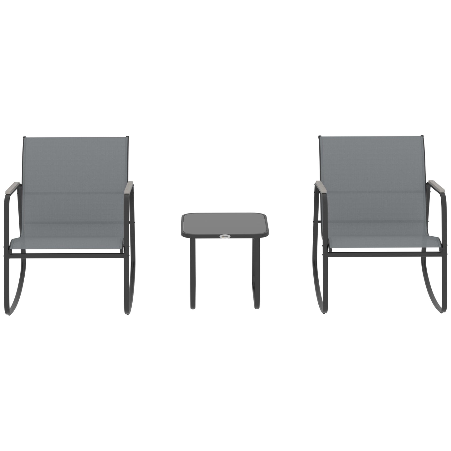 Outsunny Conjunto De Mesa Y Sillas De Terraza Exterior De 3 Piezas Gris_4