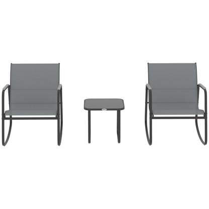 Outsunny Conjunto De Mesa Y Sillas De Terraza Exterior De 3 Piezas Gris_4