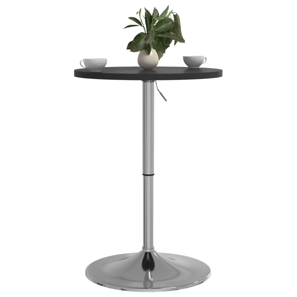 Mesa Alta De Bar Madera Ingeniería Y Acero Negra 50x50x90 Cm_2