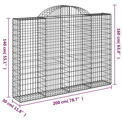 Cestas De Gaviones 9 Uds Forma De Arco Hierro 200x30x140/160 Cm_5