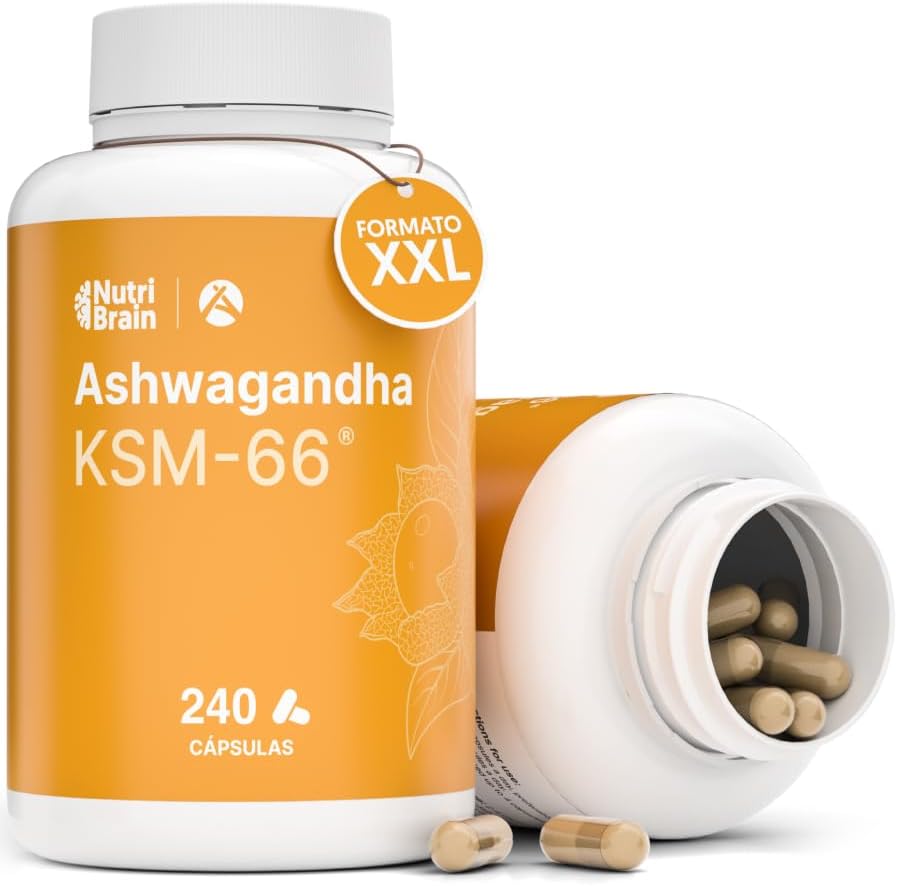 Ashwagandha Ksm-66 9000mg Extracto Patentado Nutribrain 240 Cápsulas_0