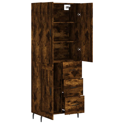 Aparador Alto Madera Contrachapada Roble Ahumado 69,5x34x180 Cm_3
