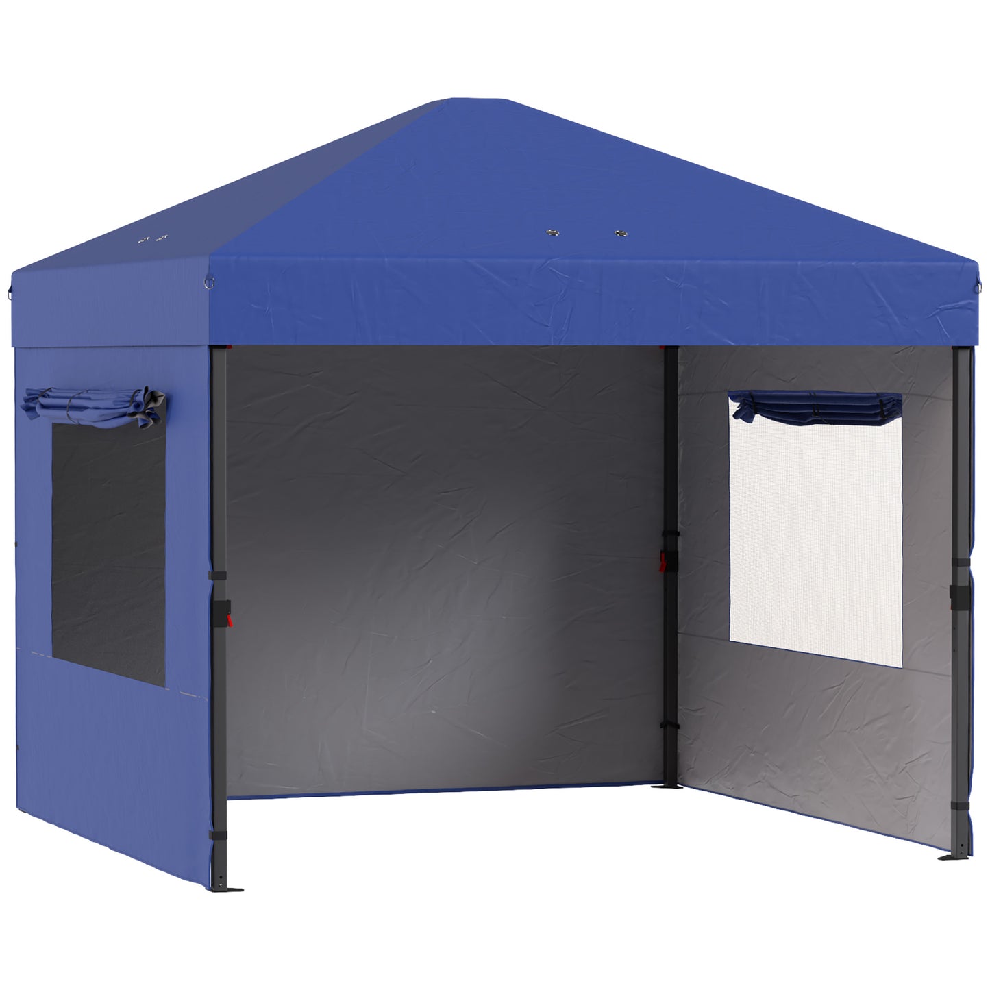Outsunny Carpa Plegable Pop-up 3x3 M Con 3 Paredes Upf50+ Altura Ajustable Azul_3