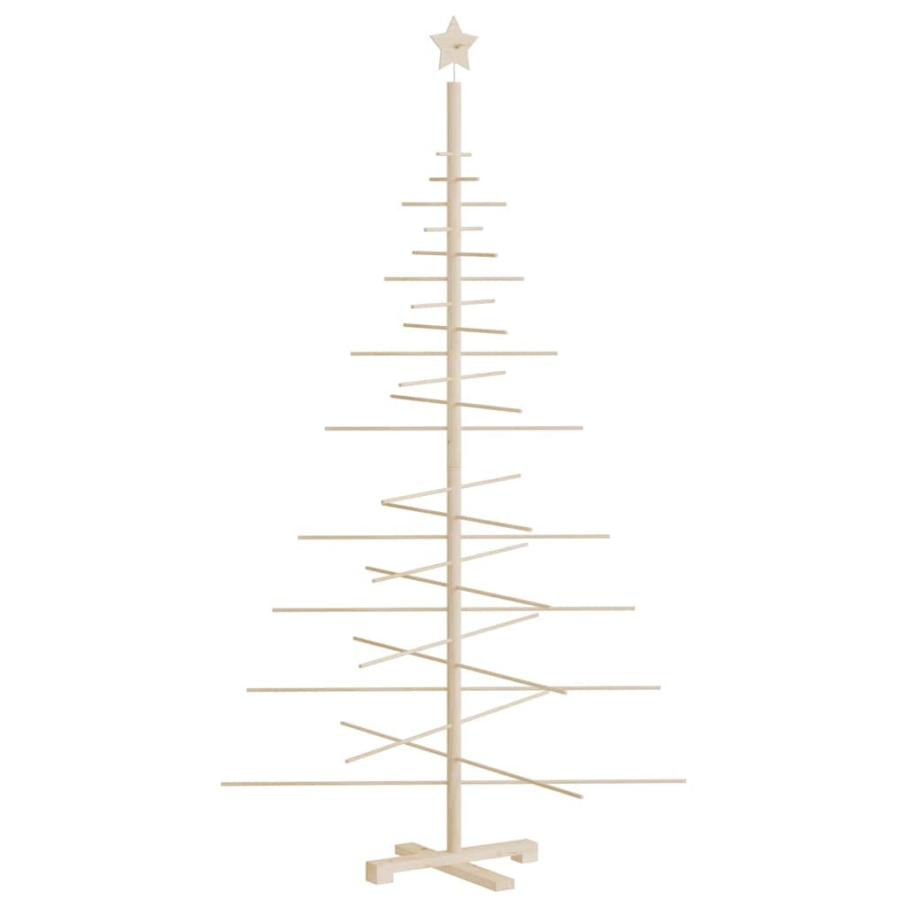Vidaxl Árbol De Navidad De Madera De Adorno Madera Maciza Pino 180 Cm_4