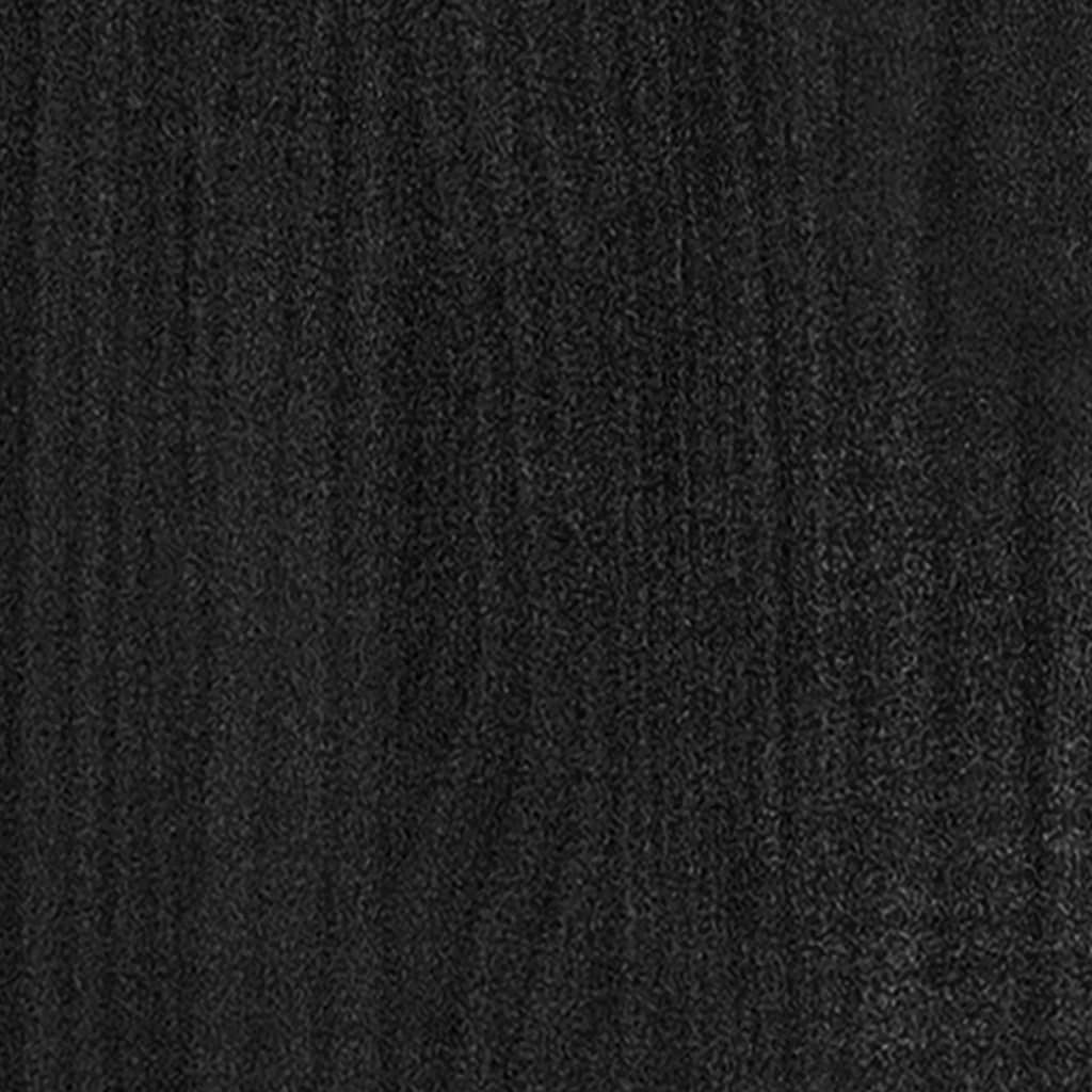 Jardinera De Madera Maciza De Pino Negro 31x31x70 Cm_5