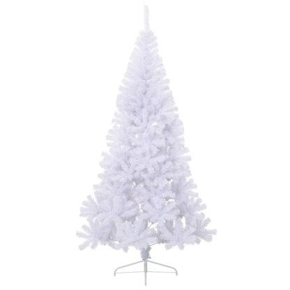 Vidaxl Medio Árbol De Navidad Artificial Con Soporte Pvc Blanco 240 Cm_1