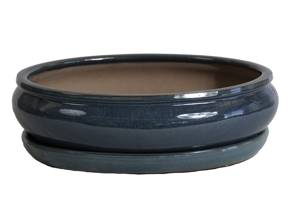 Tiesto Oval Verde Rhea Con Plato 31x25x9cm_0